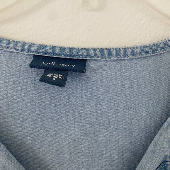 J. Jill Denim Popover Lightweight Chambray Tunic Top | size small - Picture 3 of 4